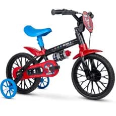 Bicicleta Infantil Aro 12 Triciclo Nathor Com Rodinhas de Equilibro e Garrafinha de Água
