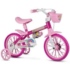 Bicicleta Infantil Aro 12 Freio Tambor Cestinha Nathor Com Rodinha Para-lama Menina de 90cm a 1m
