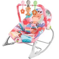 Cadeira de Descanso Rosa e Balanço Bebê Baby Vibratória Com Musical e Brinquedos Didático Zippy Toys