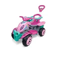 Motoquinha com Empurrador Haste Quadriciclo Infantil Carrinho de Passeio Pedal Maral