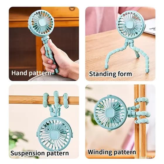 31A Ventilador Luminoso Portátil Estilo Polvo Baixo Ruído Mini Ventilador Dobrável para Dormitório