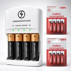 Carregador de Pilhas Recarregáveis AA/AAA Bivolt 127/220v