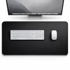 Deskpad Extra Grande Couro Mousepad 90x40cm Alta Qualidade Mouse Pad Ergonômico Cor Preto ou Cor Caramelo Costurado