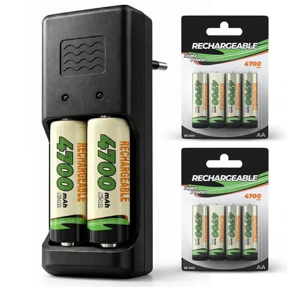 Carregador de Pilhas Recarregáveis Aa/aaa Rápido Bivolt