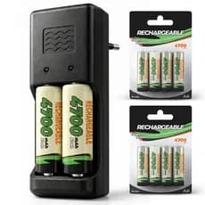 Carregador de Pilhas Recarregáveis Aa/aaa Rápido Bivolt