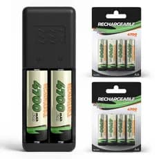 Carregador de Pilhas Aa/aaa Bivolt Rápido + Pilhas Recarregáveis Opcionais Bateria Recarregável Pilha Universal