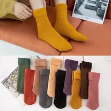 Kit 12 pares de meias/meias soquete térmica grossa flanelada fleece inverno frio intenso Lolita