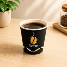 100 Copo de Papel Estampa Impresso Térmico 60ml Chá Café Expresso Com Ou Sem Tampa Bico Quente Frio
