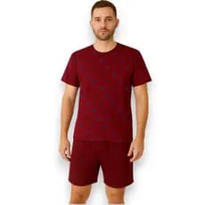 Pijama Masculino Adulto Meia Manga Calor Roupa de Dormir Fresco Curto Short  Liso e Camisa  Sleepwear