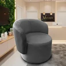 Poltrona Orgânica Tecido Veludo  Espuma D26 Assento 52/50 Cm Para Quarto Salão de Beleza Visammer