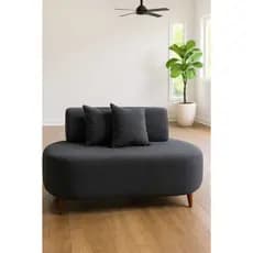 Sofá Orgânico Curvo  Feijão Visammer Tecido Boucle 02 Lugares Com 1,15cm Recepção Sala Quarto Closet
