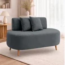 Sofá Orgânico Curvo Feijão em Bouclé (1,15m)  Estilo Contemporâneo Para Sala Closet Visammer