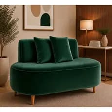 Sofa Feijão Curvo Para Sala Hotel Tecido Veludo Visammer