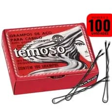 Grampo Para Cabelo N° 5 C/100UN. Preto Aço Inox TEIMOSO