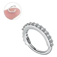 Piercing Argola Aço Inoxidável - Cravejado Zircônias Torção Para Nariz, Orelha
