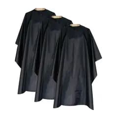 Kit 3 Capas De Corte Barbeiro Adulto preta lisa cabeleleiros barbearia capa fecho em zíper profissional cabelos