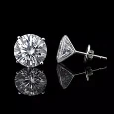 Brinco Ponto de Luz Prata 925 Pedra Zircônia 2mm 4mm 6mm 8mm Unissex