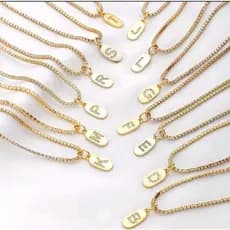 Colar Riviera Letra Inicial- Dourado e Prata- Colar Feminino Brilhante