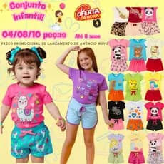 Kit 4/8/10 Conjunto Infantil Menina Verão Look Estiloso Roupinha Bebê Algodão Leve Casual