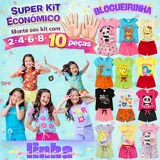 Kit 2/4/6/8/10 Peças Conjunto Infantil Menina  Roupa de Algodão Premium Verão Bebê Criança