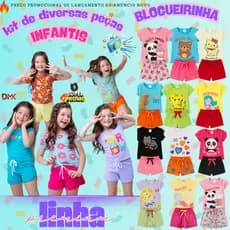 Kit Infantil 4 Peças Conjunto de Menina Roupa Infantil Bebê Criança Blogueirinha