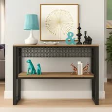 Estante Aparador Industrial Vintage Buffet Com 2 Prateleiras Luxo