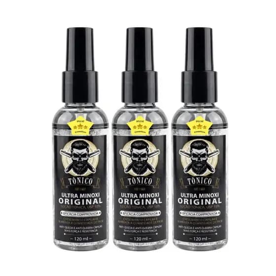3x Tonico Ultra Cabelo Barba Sobrancelha