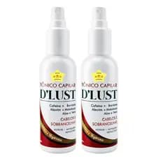 2x Tônico D'Lust Feminino 120ml Cabelo e Sobrancelha Crescimento Tonico Capilar