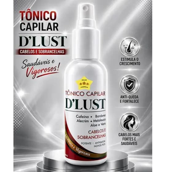 Tônico Capilar Feminino D'Lust Crescimento Cabelo e Sobrancelha