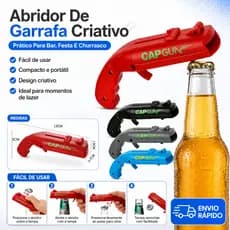 Abridor De Garrafa Lançador De Tampinhas Para Cerveja Churrasco Festa