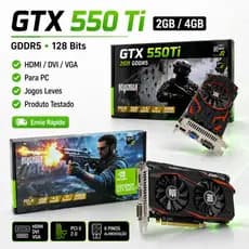 Placa de Vídeo GTX 550 Ti 2GB 4GB GDDR5 128 Bits HDMI DVI VGA Para PC Jogos Leves