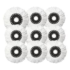 Kit 3/5/7/9 Refil Mop Balde Giratório 360 Microfibra Branco 9 Und
