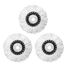 Kit 3 Refis Giratórios Para Mop Balde Esfregão De Microfibra Lavável Encaixe Universal 16cm