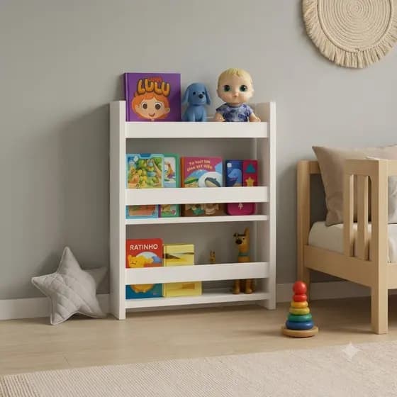 Estante Infantil Prateleira Branca Prateleira De Livros Ou Temperos Multiuso Livreiro