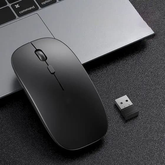 Mouse de carregamento de modo duplo Bluetooth sem fio Mouse recarregável de escritório silencioso