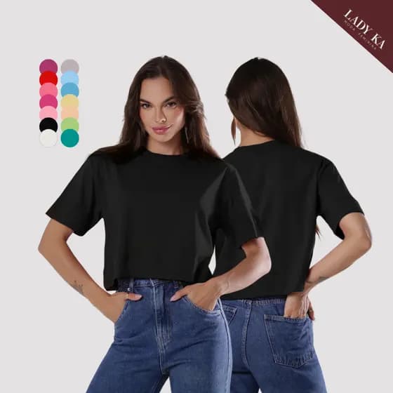 Blusa Feminina Elegante T-Shirt Cropped
