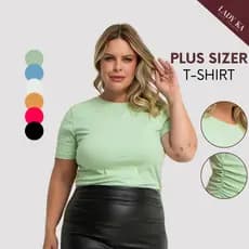 Blusa Blusinha Feminina Plus Size Curve Camiseta T-Shirt Tamanho Real