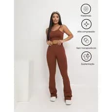 Conjunto Academia Calça Flare Light e Top Poliamida Fitness