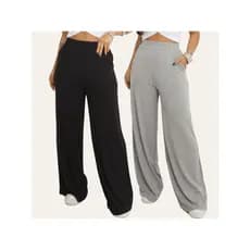 Kit 2 Calças Pantalona Feminina Elegante Casual