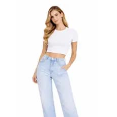 Camiseta Cropped Feminino Poliamida Fitness Casual