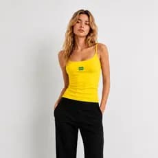 Regata Feminina Brasil Copa do Mundo Blusa Alça fina Poliamida Premium Fitness Casual com Bojo Removível