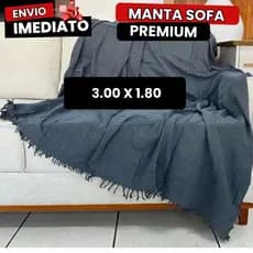 Manta Sofá King Gigante 3,00 x 1,80 MT 100% Algodão Super Luxo Artesanal Decoração  Premium Conforto