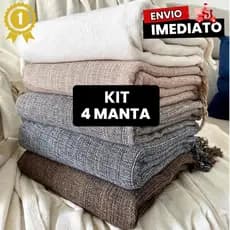 Kit 4 Manta Para Sofá Gigante 2,40 x 1,80 100% Algodão Protetor Decoração Elegante Premium