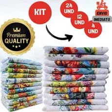 Pano de prato KIT com 24, 12 ou 4 peças 100% algodão pano de prato grande embainhado bainha  algodão