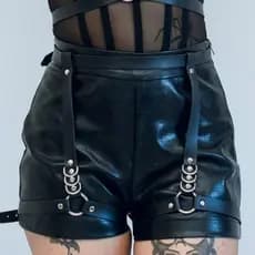 Cinto Harness Gótico Couro Sintético Prateado Estilo Rock Coxa Perna Garther Liga Alternativa Feminina