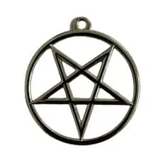 Pingente Pentagrama Prateado Minimalista Bolsa Estrela 5 Pontas Colar Brinco Bijuteria DIY Gótico Místico