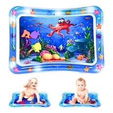 Tapete Infantil de Água para Bebês de 3 a 12 Meses Inflável de Atividade Sensorial Menino e Menina cor Azul