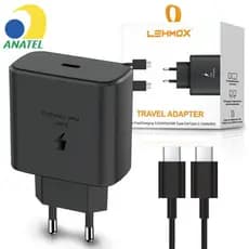 Carregador 45W Original Turbo Tipo C Galaxy A50 A70 A72 S20 Fe S21+ S22 S23 Ultra S24 Lehmox