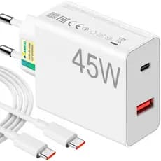 Carregador Turbo Tipo C 45W Original Lehmox Duas Entradas USB Bivolt Para Samsung Xiaomi Moto