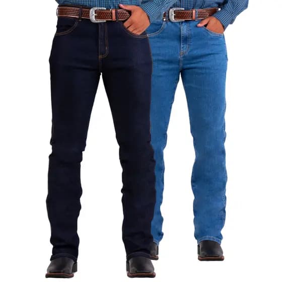 Kit 2 Calças Jeans Tassa Masculina Elastano Tradicional Cowboy Country